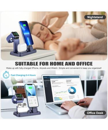 3-in-1 Charging Station for Apple Products with Removable Stand - Blue - Buy Online on SooperMarket.com