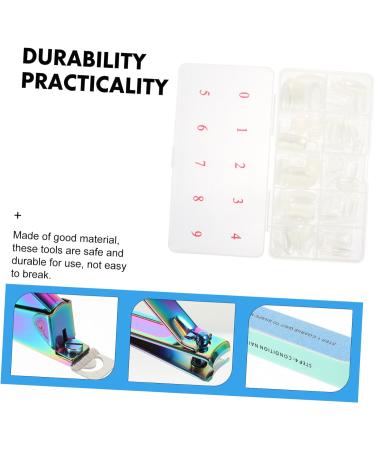 Mikinona 1 Set Nail Set Nail Tips Nails Nail Buffer Block Plastic Nail French Manicure Kit Nail Grinding Bar Nail Grooming Kit Manicure Clippers Fingernail Stainless Steel Artificial 13X7cm Assorted Color 3 - Buy Online on SooperMarket.com