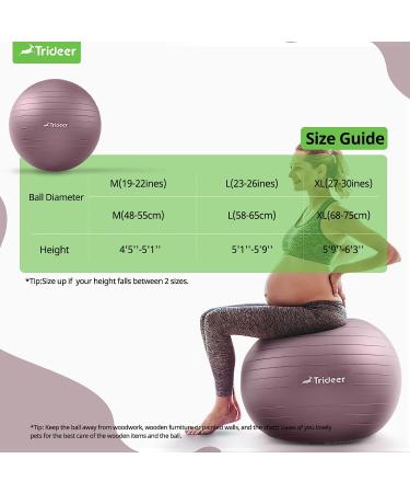 Trideer Nature Themed Exercise Ball for Workout, Stability, Balance, Physical Therapy & Pregnancy - Rosy Morning Glow | 23-26 inches - Buy Online on SooperMarket.com