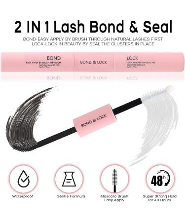 168 Pcs Cluster Eyelash Extensions Kit | DIY Lashes Extension Kit with Bond & Seal | Individual Lashes Kit for Home | 9-16mm Mixed Wide-stem Cluster Lash | Includes Applicator | 1 Count - Buy Online on SooperMarket.com