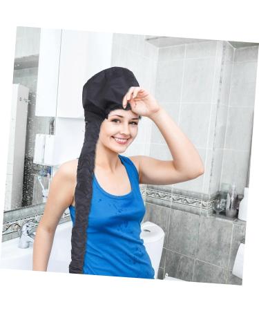 CANIGHT 2pcs Dry Hair Cap Steamer Caps Thermal Hair Caps Durable Hats Conditioning Cap Cappy Hat Black 190t - Buy Online on SooperMarket.com