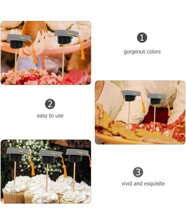 Warmhm 7pcs Graduation Cap Cake Toppers 2024 Graduation Cupcake Toppers Dessert Picks Appetizer Picks Congrats Grad Cake Topper for 2024 Graduation Celebration Party - Buy Online on SooperMarket.com
