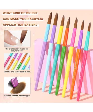 Saviland 7PCS Acrylic Nail Brush Set for Nail Art Powder Extension - Sizes 6/8/10/12/14/16/18 - Buy Online on SooperMarket.com