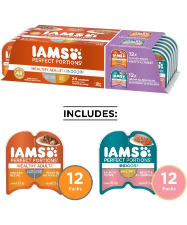 IAMS Perfect Portions Wet Cat Food Adult Grain Free - Chicken CIG and Indoor Salmon Pat Variety Pack 75g (24 Pack) Chicken & Salmon Wet Cat Food - Buy Online on SooperMarket.com