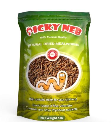 PICKY NEB 100% Non-GMO Dried Mealworms - High-Protein Mealworm Treats - Perfect for Your Chickens Ducks Wild Birds Turtles Hamsters Fish and Hedgehogs