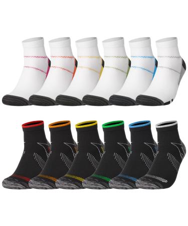 Halinuia 12 pairs of compression socks - compression stockings women L/XL short sports hiking jogging running support stockings women/men
