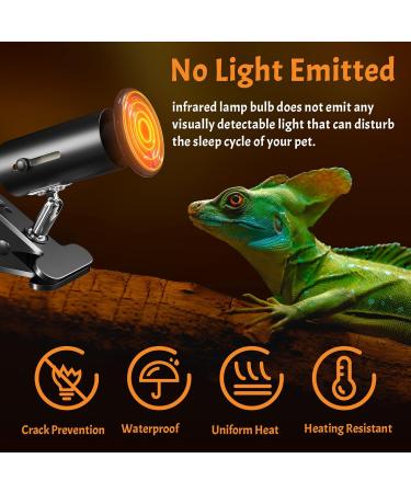 Bonlux 100W Reptile Heat Lamp with Adjustable Holder | E27 Basking Lamp for Terrarium | Infrared Heat Bulb for Lizards, Tortoise, Snake, Chicken, Puppies - Buy Online on SooperMarket.com