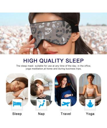 Haskirky Light Blocking Eye Mask | Adjustable Breathable Adult Men and Women | Travel, Yoga, Meditation | Deep Sleep Comfort | Silver Brown Leopard - Buy Online on SooperMarket.com