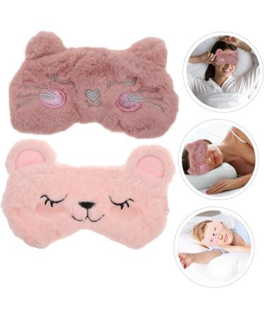 Buy 2pcs Panda Sleep Mask Set - Faux Fur Eye Masks for Men & Kids | Night Blindfolds & Plush Child Face Masks - Assorted Colors - Perfect for Sleep & Relaxation - Buy Online on SooperMarket.com