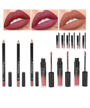 3PC Matte Liquid Lipstick & Lip Liner Set - Waterproof Durable Makeup for Women | Best Cosmetics Gift - Buy Online on SooperMarket.com
