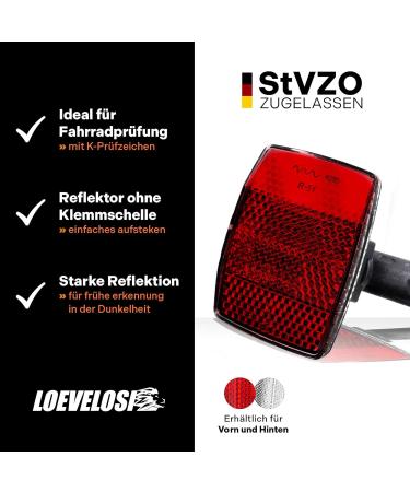 Loevelosi Bicycle Rear Wheel Reflector - Cat Eye Red Lamp with STVZO Compliant Reflectors for Children's Bikes | No Clamping Required - Buy Online on SooperMarket.com