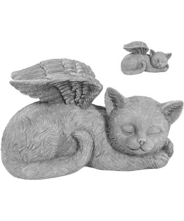 Qcwwy Pet Memorial Statue | Angel Cat Grave Marker | Resin Sleeping Pet Angel Sculpture | Tribute Ornament for Pet Memorials - Buy Online on SooperMarket.com