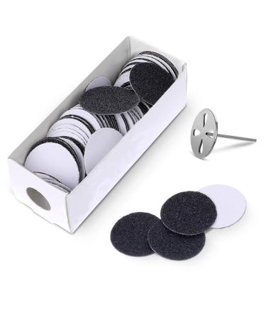 100pcs Sandpaper Discs with Nail Metal Bit 25mm Replaceable Pedicure Sanding Disc Sanding Paper Discs Bit for Shaping Nail Forms Foot Files Remover Dead Skin Callus (#240Grit)