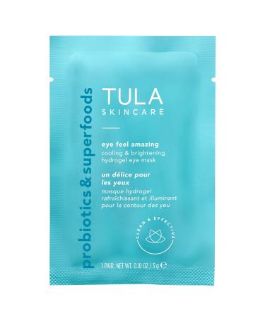 TULA Skin Care Eye Feel Amazing Hydrogel Eye Masks | Cooling & Brightening Puffiness Relief | Hyaluronic Acid Niacinamide Caffeine & Chamomile | 4 Packets - Buy Online on SooperMarket.com