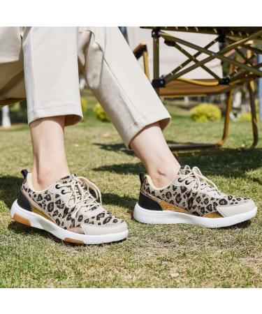OrthoComfoot Women's Walking Shoes - Arch Support Fashion Sneakers for Plantar Fasciitis Relief - Size 9.5-10 W2 Leopard - Buy Online on SooperMarket.com