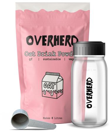 Overherd Powdered Oat Milk Starter Set | 8 Litres of Sustainable Oatmilk + Glass Bottle + Scoop