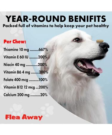 Natural Flea Away Repellent for Dogs and Cats - 100 Chewable Tablets - Buy Online on SooperMarket.com