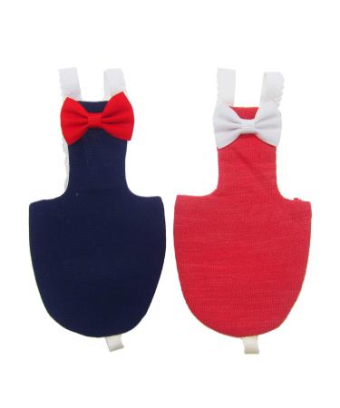Alfie Pet - Tanya 2-Piece Pet Bird Diaper Small Navy & Red