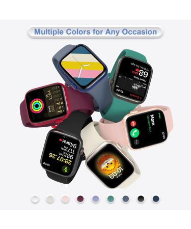 BRG 4 Pack Bands for Apple Watch Band Series Ultra SE 8 7 6 5 4 3 2 1 40mm 38mm 44mm 42mm 45mm 41mm 49mm Women and Men Sport Apple Watch Bands Soft Silicone Strap Replacement for iWatch Bands 41mm/40mm/38mm A--Black/Olive Green/Pink Sand/Starlight - Buy Online on SooperMarket.com