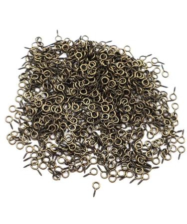 IDEALSV 1000 Pcs Small Eye Screws Jewelry Making Eyelets Pin for Craft Bronze 10 x 5mm