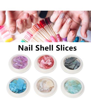 6 Boxes Irregular Seashell Slices Nail Art Glitter Sequins Seashell Nail Glitter Sequins 3D Nail Art Crushed Sea Shell 3D Laser Nail Flakes Irregular Iride - Buy Online on SooperMarket.com