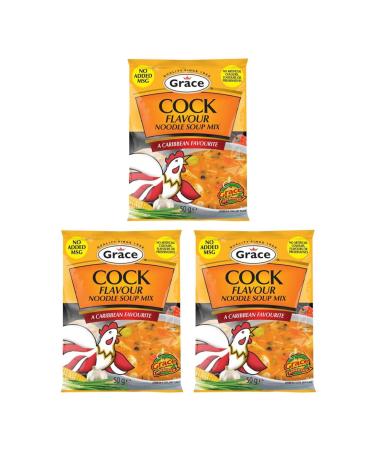 Grace Cock Flavour Noodle Soup Mix 50g (Pack of 3)