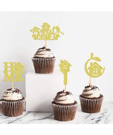 Cyodoos 24 Pcs Sweet Home Cupcake Toppers Glitter Welcome home Cupcake Picks Housewarming Cupcake Toppers New Home Theme Party Cake Decorations Supplies Golden Golden4 - Buy Online on SooperMarket.com