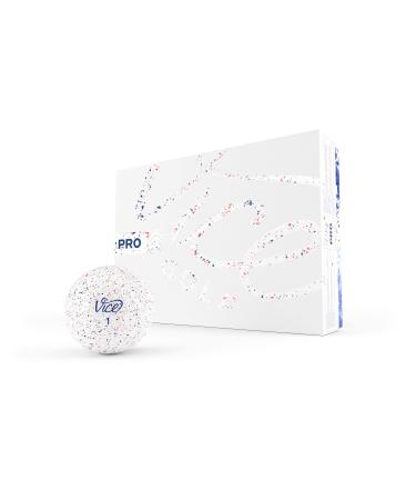 Vice Golf PRO 2020 | 12 Golf Balls | Features: 3-Piece cast Urethane, Maximum Control, high Short Game Spin | More Colors: NEON Lime/RED | Profile: Designed for Advanced Golfers RED & BLUE