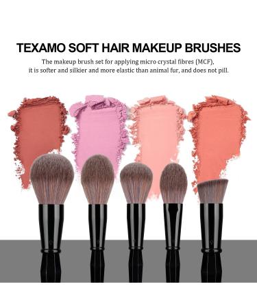 TEXAMO Professional Makeup Brush Set for Kabuki Foundation Powder Contour Blush Highlighter Eye Shadow - Black (C-Diamond Brush) with Cosmetics Bag - Buy Online on SooperMarket.com