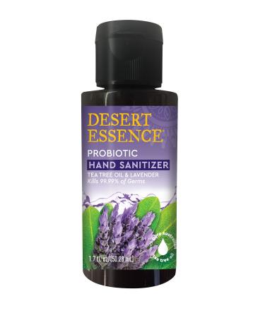 Desert Essence Probiotic Hand Sanitizer - Tea Tree Oil & Lavender - 1.7 Fl Ounce - Soft & Moisturized - Portable