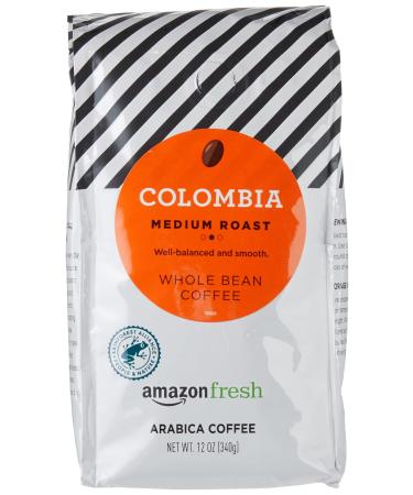 AmazonFresh Colombia Whole Bean Coffee, Medium Roast, 12 Ounce (Pack of 3) Colombia, Medium Roast 12 Ounce (Pack of 3)