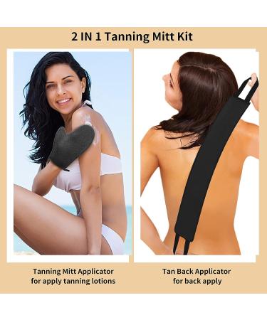 WLLHYF Self Tanning Mitt Applicator Kit - Ultra Soft Streak Free Glove for Back, Face & Body - Reusable Lotion Applicator for Fake Tan - Black - Buy Online on SooperMarket.com