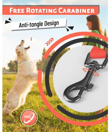 Looxmeer Rubberized Tow Lines for Dogs - 3m/5m/7m/10m/15m/20m/30m Leash | Durable Neon Orange Leash for Small & Medium-Sized Dogs - Buy Online on SooperMarket.com