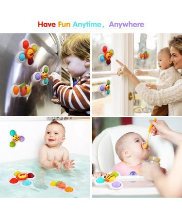 AIUOKYA 6 PCS Suction Cup Spinner Toys | Simple Dimple Suction Toy for Kids | Silicone Bubbles | Bath & Window Play | Baby Toys 1+ Years - Buy Online on SooperMarket.com