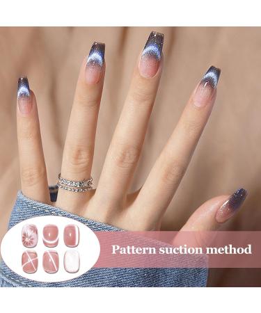 1/2 Magnetic Nail Polish Wand - Holographic Nail Pattern Wand 5-In-1 Nail Magnet Stick Magnetized Nail Art Tool Magnet Nail Art Applicator | Cross Shaped Nail Polish Magnet for Nail Salons - Buy Online on SooperMarket.com