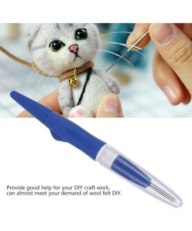 Portable Pen Style Wool Felting Needle Tool with 3 Needles - Blue | DIY Patchwork Craft Tool - Buy Online on SooperMarket.com