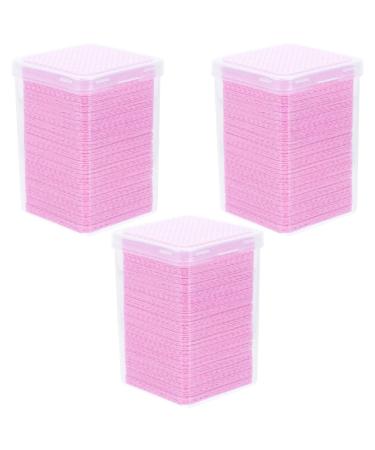 FOMIYES Cleaning Supplies 600Pcs Lint Glue Wipes Eyelash Extension Glue Remover Wipes Nail Polish Cleansing Cotton Pads Pink Nail Supplies