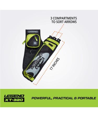 LEGEND XT320 Archery Quiver - Nylon Hip Quiver with 3 Arrow Tubes - Adjustable Waist Belt - Right Handed Green - Buy Online on SooperMarket.com