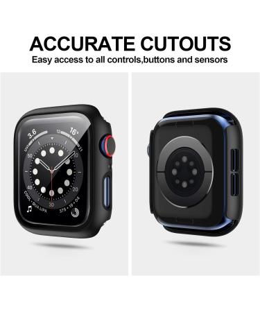 6 Pack Apple Watch Series 3 42mm Hard Case with Built-in Tempered Glass Screen Protector - Thin Bumper Full Coverage Bubble-Free Cover - Black/Deep Blue/White/Red/Pink/Green - Buy Online on SooperMarket.com
