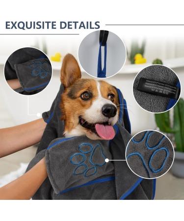 Buy Kinhwa Extra Absorbent XXL Dog Towel - 76x127cm Microfiber Pet Towel Quick Drying Soft & Durable Washable Dark Gray - Ideal for Dogs - Buy Online on SooperMarket.com