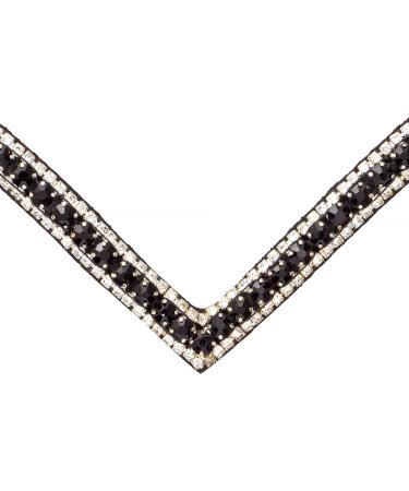 Start Wodenhringriemen Horse Glitter Headband - Leather Diamond Strap for Bridle - Warmblood Thoroughbred & Pony Size - COB Black/Black - International Shipping Available - Buy Online on SooperMarket.com