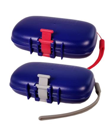 Carry-Dri EZ Travel Soap Case by PORTINEER - Specially Designed Vents That Lets Bar Dry and Doesn't Leak with Lanyard and Silicone Closure - Patented Design (Two Pack, Grey-Red) Two Pack Grey-red