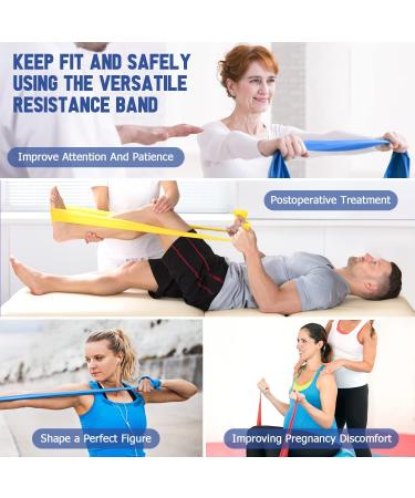 Non-Latex Resistance Bands Set for Physical Therapy, Yoga, Pilates - 4.9FT Yellow Red Blue - Set of 3 Elastic Bands for Home Workouts - Buy Online on SooperMarket.com