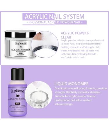 lofuanna Acrylic Nail Art Kit - Clear Powder, Liquid Monomer, Nail Extension Tools Set - Buy Online on SooperMarket.com