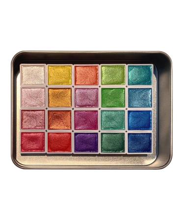 OCKULT 20 Colors Watercolor Painting Set DIY Clay Coloring Nail Art Dripping Glue Glitter Watercolour Solid Paint Box Portable Travel Water Color Paints Set Paint Kit for Artists and Painting Lovers C color one size