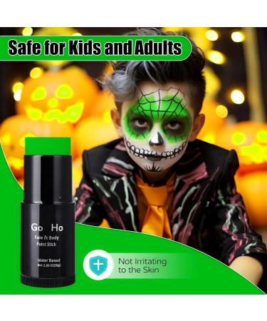 Go Ho Water Based Green Face Paint Stick (1.06 Oz) - Washable Cream Body Paint for Grinch Costume Makeup | Full-Coverage SFX Cosplay and Theater Makeup Stick - Halloween Essential - Buy Online on SooperMarket.com