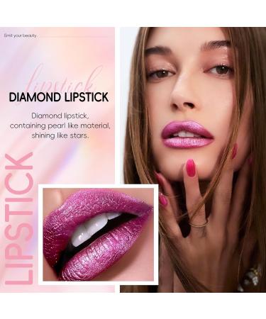 Metallic Pink Lipstick - Long Lasting High Shine Glitter Creamy Transfer Proof & Full Coverage | Shimmer High Impact Lightweight Lip Makeup for Women - Buy Online on SooperMarket.com