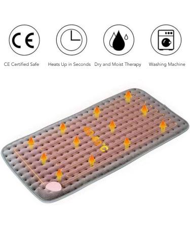Electric Heating Blanket 60x30 cm - Underbed Heater Thermal Cushion for Cramps Pain Relief & Comfort - 6 Heat Settings EU Connector - Buy Online on SooperMarket.com