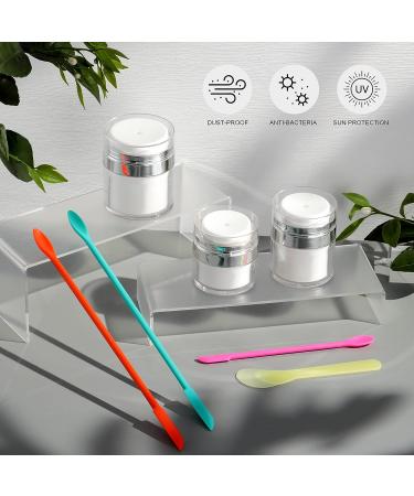 JPNK Airless Pump Jars Set - Travel Containers with Silicone Spatula for Cosmetics - 0.5oz, 1oz, 1.7oz - Buy Online on SooperMarket.com