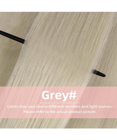 Vlasy Clip in Hair Extensions- 100% Human Hair, Seamless Straight, Natural Grey, 7 Pieces, 16 Inch, 80g - Women's Thick Weft Clip in Extensions - Buy Online on SooperMarket.com